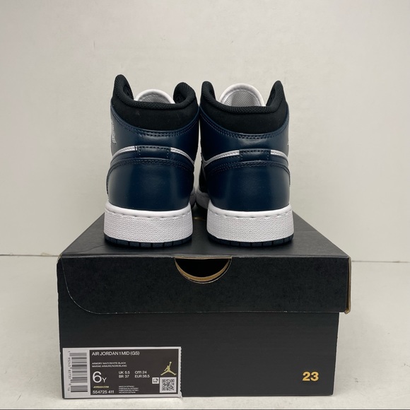 Nike Air Jordan 1 Retro Mid GS “Armory Navy” NEW 2022 - Picture 4 of 4